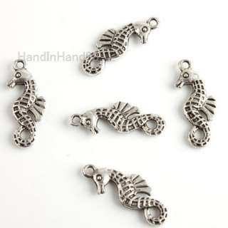 50x Tibet Silver Seahorse Beads Fit Charm Bracelet G372  