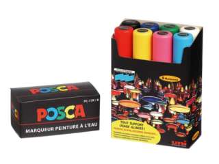   Boite de 8 marqueurs posca PC17K extra large rectangula