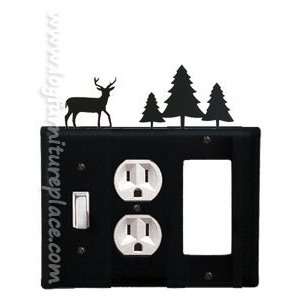   Iron Deer & Pine Triple Switch/Outlet/GFI Cover
