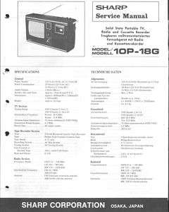 Sharp Original Service Manual für 10P 18G  