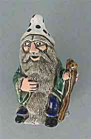 Hand Painted Figurines, Green Robed Gnome Design, New  