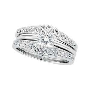 Stylish 1/3 ct. tw. Band Bridal Ring Guard (Pictured with A Bridal Set 