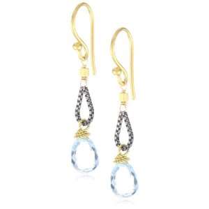    Lulu Designs Sky Blue Topaz And Box Chain Drop Earrings Jewelry