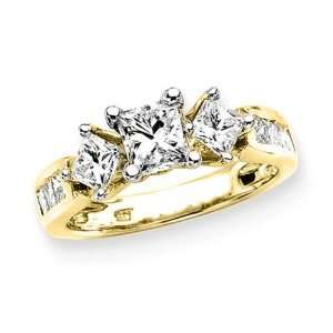  3 Diamond Princess Cut Anniversary Ring 1 1/2 ct. in 14K 