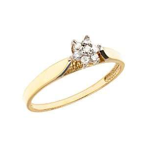  14K Yellow Gold Diamond Cluster Ring (Size 4.5) Jewelry