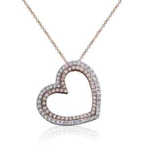   Effy® 14K White and Rose Gold Diamond Heart Pendant .34 Tcw. Jewelry