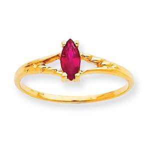 10kt Yellow Gold Marquise Genuine Ruby Ring Jewelry