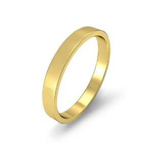   8g Mens Flat Wedding Band 3mm 14k Yellow Gold Ring (5.5) Jewelry