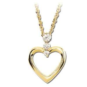   Stunning 14k Yellow gold Heart Moissanite Pendant necklace Jewelry