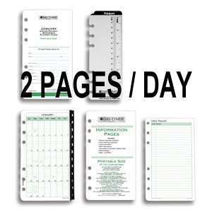   DAY TIMER 2 Pages Daily Calendar Refill Pages
