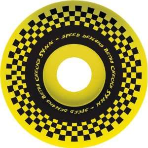  Speed Demons Checks Retro 54mm Yellow Black Skate Wheels 