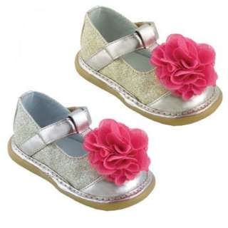   Toddler Girls Gold Silver Sparkle Strap Shoes 3 12 Wee Squeak Shoes