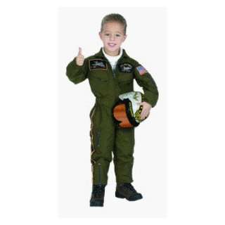 Jr Armed Forces Pilot Suit w/ Helmet Child Costume Size 6 