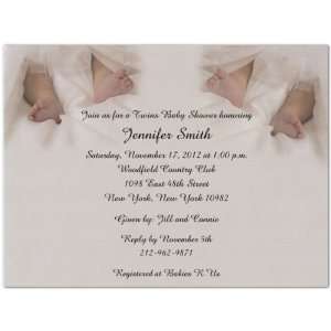  Twin Toes Baby Shower Invitations   Set of 20 Baby