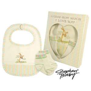  Guess How Much I Love You Baby Bib & Socks Gift Set 