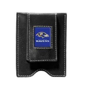  Baltimore Ravens Black Leather Money Clip & Card Case 