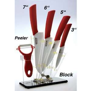  6 Pcs Chefs Knife Ceramic Knives Set,7+6+5+3+peeler 