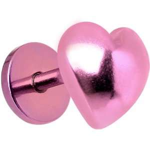  16 Gauge Pink Heart Titanium Labret Monroe Tragus Jewelry