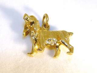 BIRKS 14K Yellow Gold Solid Spaniel Dog Charm 8.46gms  