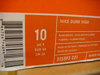 DS Nike Dunk High Stussy World Tour 25th London Brown Sz 10  