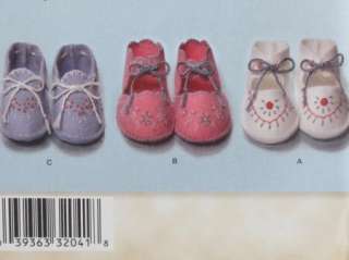   2867 Retro 1948 Felt Baby Booties Pattern Embroidered Doll Shoes VTNS