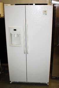 GE White 36 Side by Side Refrigerator 25 Cu Ft With Door IceMaker NEW 