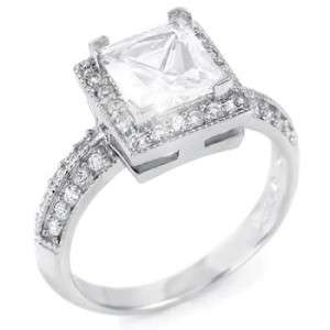 Carat Created White Diamond Engagement Fashion Cocktail Ring Size 9 