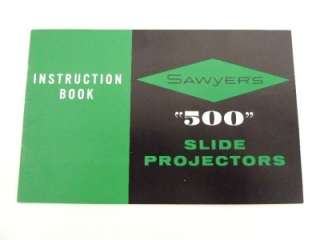 SAWYERS 500 35mm Slide Projector Owners Manual User Guide 