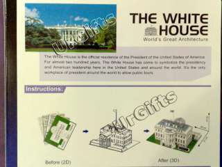 Paper 3D Puzzle Model White House Building 64 pieces  