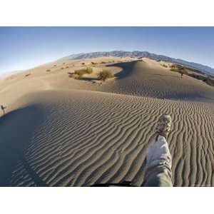 Walking in the Sand at the Sand Dunes near Stovepipe Wells, California 