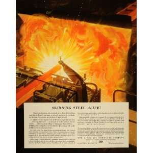 1941 Ad Linde Lin De Surfacer Machine Hot Steel Mill   Original Print 
