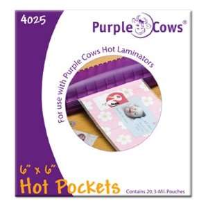  Purple Cows Hot Pockets Hot Laminating Pouches, 6x6 Inches 