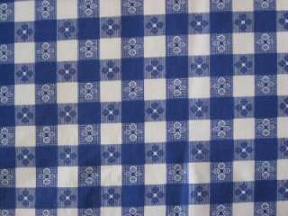 BLUE GINGHAM CHECK COUNTRY PICNIC TABLECLOTH FABRIC BTY  