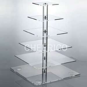  Large Square Pole Wedding Acrylic Cupcake Stand Tree Tower Cup Cake 
