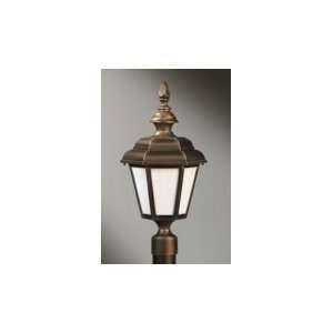   Light Outdoor Post Lamp in Shadow Rust with Clear Acrylic Panel glass