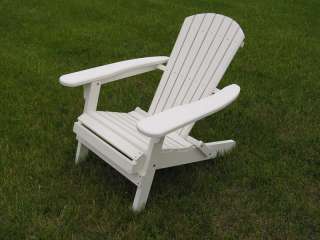Deluxe White Cedar Adirondack Folding Chair   White  