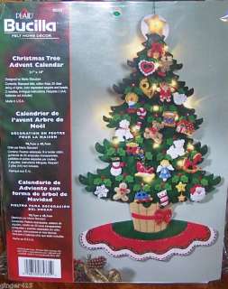   CHRISTMAS TREE Felt Advent Calendar Kit Sterilized Factory Seal  