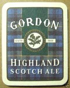 GORDON HIGHLAND SCOTCH ALE Beer Coaster e1909, SCOTLAND  