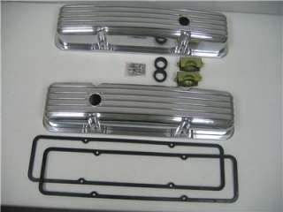 Valve Covers SBC Chevy Aluminum Short Finned W/Gasket  