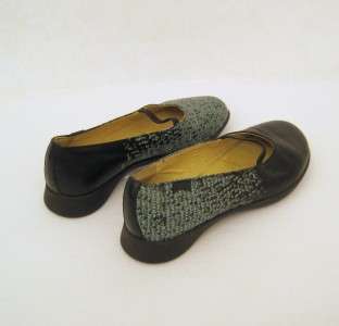 CAMPER Mary Jane Twins with Text Black and Aqua Flats 37  