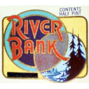  Collectible River Bank Whiskey 1/2 Pt. Label 1930s 