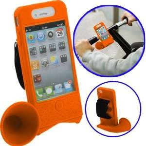   Bone Bike Horn, iPhone 4 Amplifier, Orange  Players & Accessories