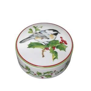  Andrea by Sadek Holiday Chickadee Covered Porcelain 