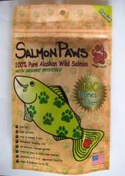 Salmon Paws Alaskan Salmon Broccoli Jerky Dog Treat 4oz  