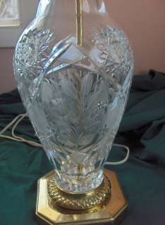 Vintage American Brilliant Crystal Table Lamp Brass  