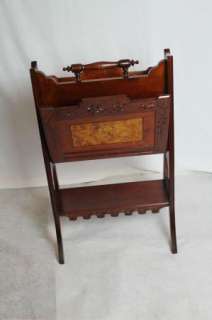 Antique American Eastlake Cherry Music Stand with Inlaid Circa 19th 