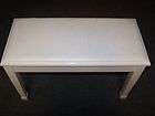 piano bench ivory finish cushion top spade legs 