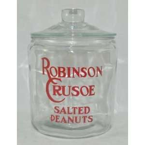 Antique Reproduction Robinson Crusoe Salted Peanuts Counter Cookie Jar 