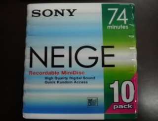 Sony MiniDisc Neige 74 Min 10 Pack Recordable MD 74 BLANK MINI DISCS 