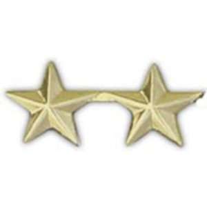  U.S. Army General Two Stars Pin Gold Plated 1 1/4 Arts 